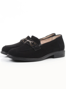 03-DEB16-2 BLACK Лоферы женские (натуральная замша)