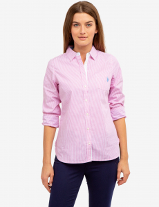 STRIPED POPLIN LONG SLEEVE SHIRT