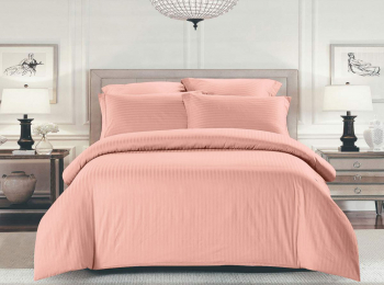 Комплект постельного белья Шпинель тропический персик страйп-сатин