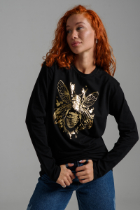 8544 Футболка с длинным рукавом женская (фольга)