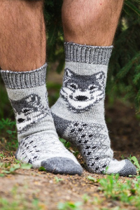 Носки шерстяные мужские Волк