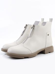 01-M43-11 LT.BEIGE Ботинки демисезонные женские (натуральная кожа, байка)