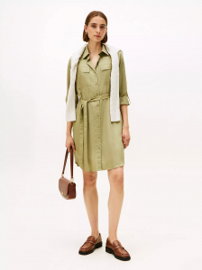Long-Sleeve Belted Utility Shirtdress