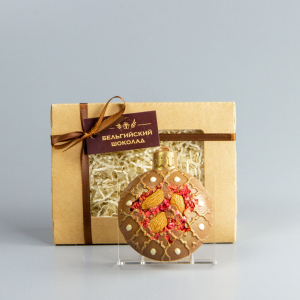 Шоколадная фигурка сублиматами (2) Малина, Миндаль и Точки белого шоколада