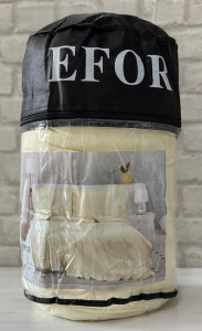 КПБ EFOR SATIN с одеялом с рюшами KREM крем евро