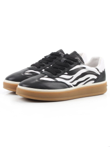 03-Y6-1B BLACK/WHITE Полуботинки спортивные женские (натуральная кожа)