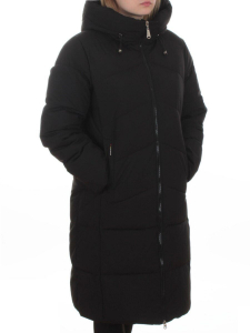 2365 BLACK Пальто зимнее женское (200 гр. холлофайбер)