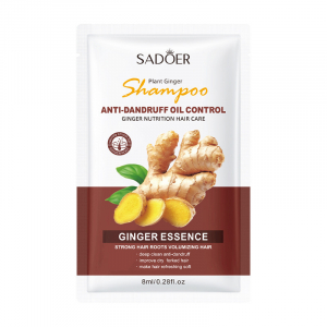 Шампунь с имбирем для контроля жирности и против перхоти SADOER Ginger Essence, 8 мл