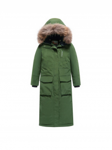 Парка зимняя подростковая для девочки темно-зеленого цвета 9344TZ