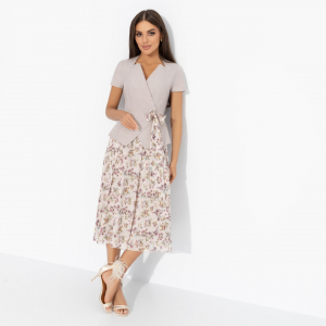 Костюм с юбкой нарядный, Актуально сегодня (2 в 1, бежевый)