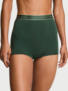 Logo Cotton High-Waist Boyshort Panty