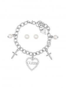 Demi Silver-Tone Charm Bracelet and Earrings Box Set