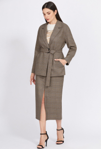 Жакет Bazalini 4922 коричневый клетка