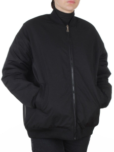 6670 BLACK Куртка-бомбер двухсторонняя демисезонная женская (100 гр. холлофайбер)