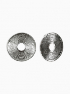 Серьги клипсы для ушей QF «Диск», цвет серебро