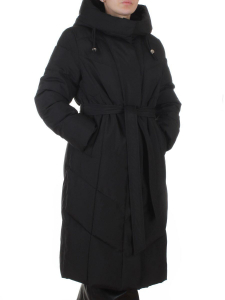 6628B BLACK Пальто зимнее женское (200 гр. холлофайбер)
