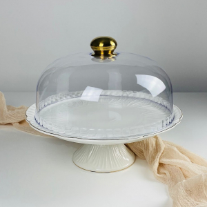 109-270 Тортовница 30,5см на ножке с крышкой ORCHIDEA в под.уп.(х4)Фарфор