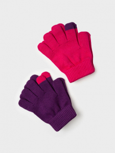 Перчатки для девочки, 2 пары в комплекте