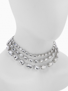 Чокер-колье «Сияние» трио на увеличение, цвет белый в серебре, 36 см