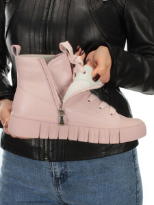 04-YSN2285-5 PINK POWDER Ботинки женские зимние (натуральная и искусственная кожа, шерсть)