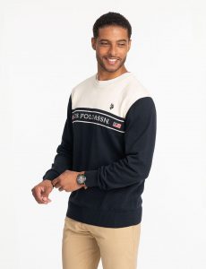 U.S. POLO ASSN. COLORBLOCK CREW NECK SWEATER