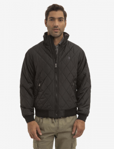 DIAMOND QUILTED FLEECE JACKET