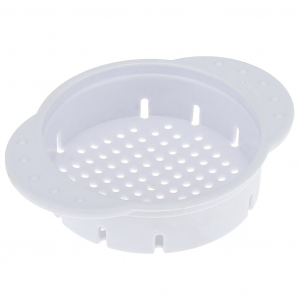 Дуршлаг-мини пластмассовый, 11,5х8,7х3см, две ручки, цвет - белый, в блистере (Китай)