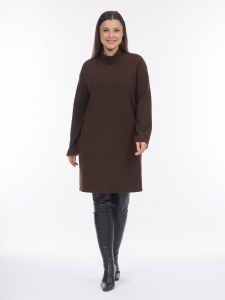 Короткое трикотажное платье с длинным рукавом