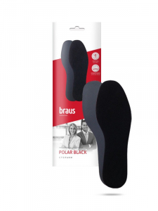 Стельки зимние POLAR  BLACK(теплоизолирующая флисовая ткань +латекс с активированным углем) БЕЗРАЗМЕРНЫЕ