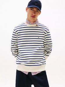Stripe Terry Crewneck Sweatshirt
