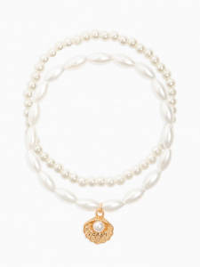 Браслеты на ногу «Жемчужина», набор 2 шт. белый, d=6.5 см