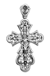 Крест из серебра литье частичное чернение