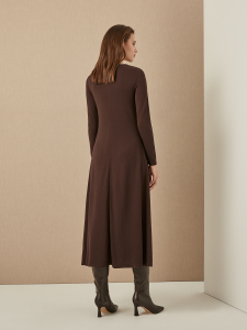 Платье-миди с длинным рукавом