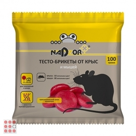 Тесто-брикет от крыс и мышей NADZOR 100г