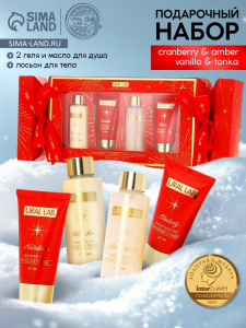 Новогодний подарочный набор косметики: гель для душа 2 шт., масло для душа, лосьон, URAL LAB