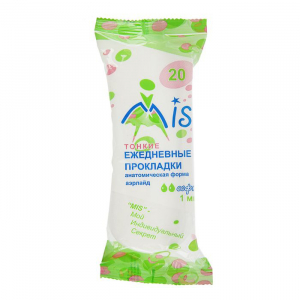 Прокладки ежедневные "MIS" айрлайд софт, анатомическая форма, 20 шт
