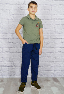 Брюки детские, футер с лайкрой (синий)