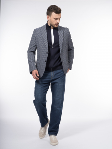 Пиджак из вискозной ткани с принтом пье-де-пуль