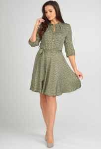 Платье Verita 2061 хаки цветы