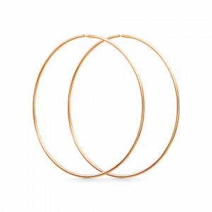 Серьги позолоченные сеч.круг 1,3 d-55 мм серебро 925*