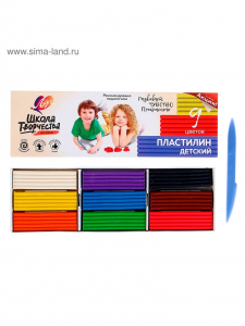 Пластилин «Луч. Школа творчества», 9 цветов, 180 г