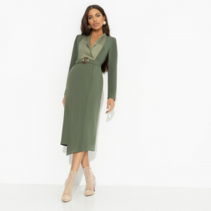 Платье с подплечниками, Простая магия элегантности (с поясом)