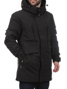 2182 BLACK Куртка мужская зимняя облегченная (130 гр. холлофайбер)