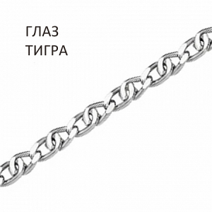 Цепь Глаз тигра с алмазной огранкой