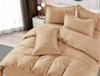 Наволочка Шпинель пожаренный миндаль страйп-сатин