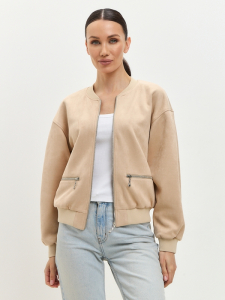 Бомбер из замши OD-868-2 бежевый