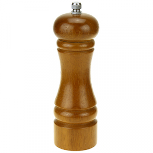 Измельчитель (мельница) для перца деревянный h16,5см д5см, металлический нож, темный, в ПВХ упаковке (Китай)