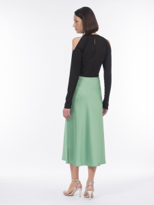 Юбка длины миди из атласной ткани