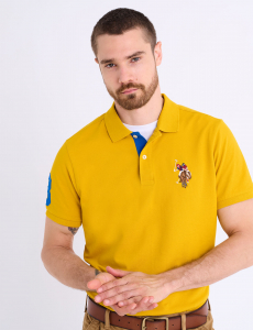 MULTI COLOR BIG LOGO SOLID POLO SHIRT