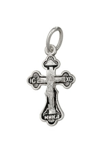 крест из серебра частично черненый штампованный